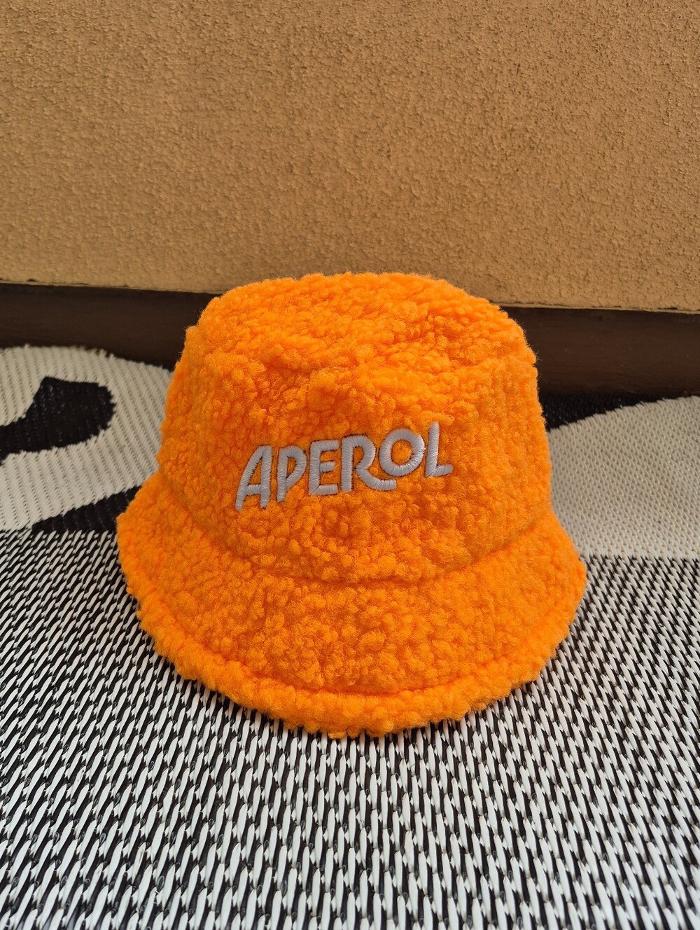 Aperol Fuzzy Sherpa Bucket Hat - Bright Orange
